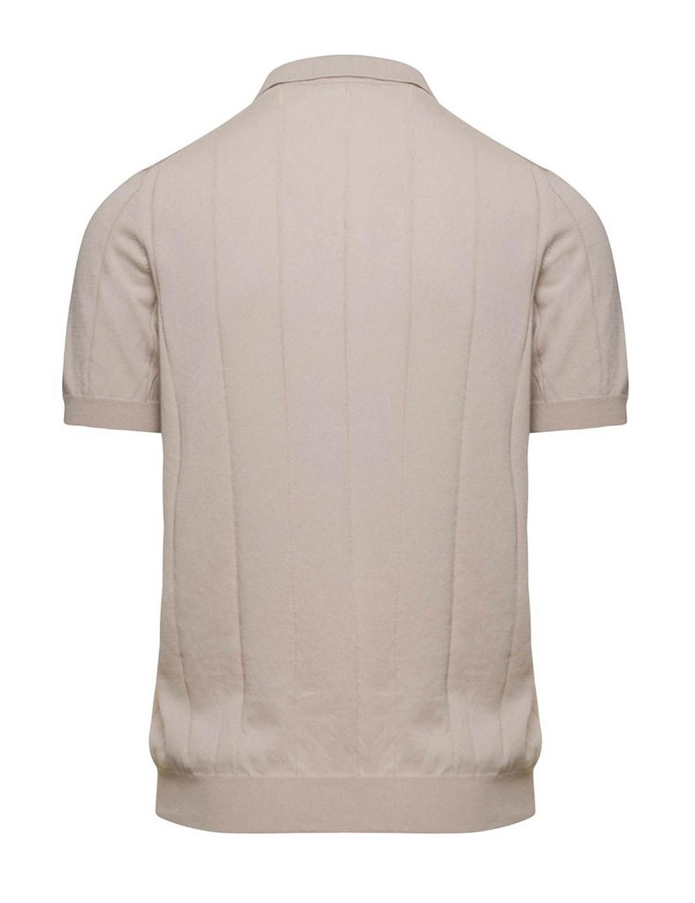 Ribbed skipper polo beige
