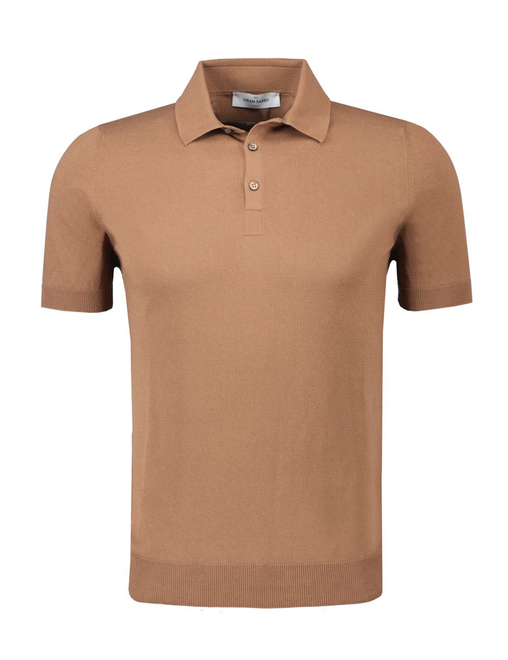 Knitted polo fresh cotton cocoa