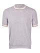 T-shirt bordi con costine a contrasto grigio