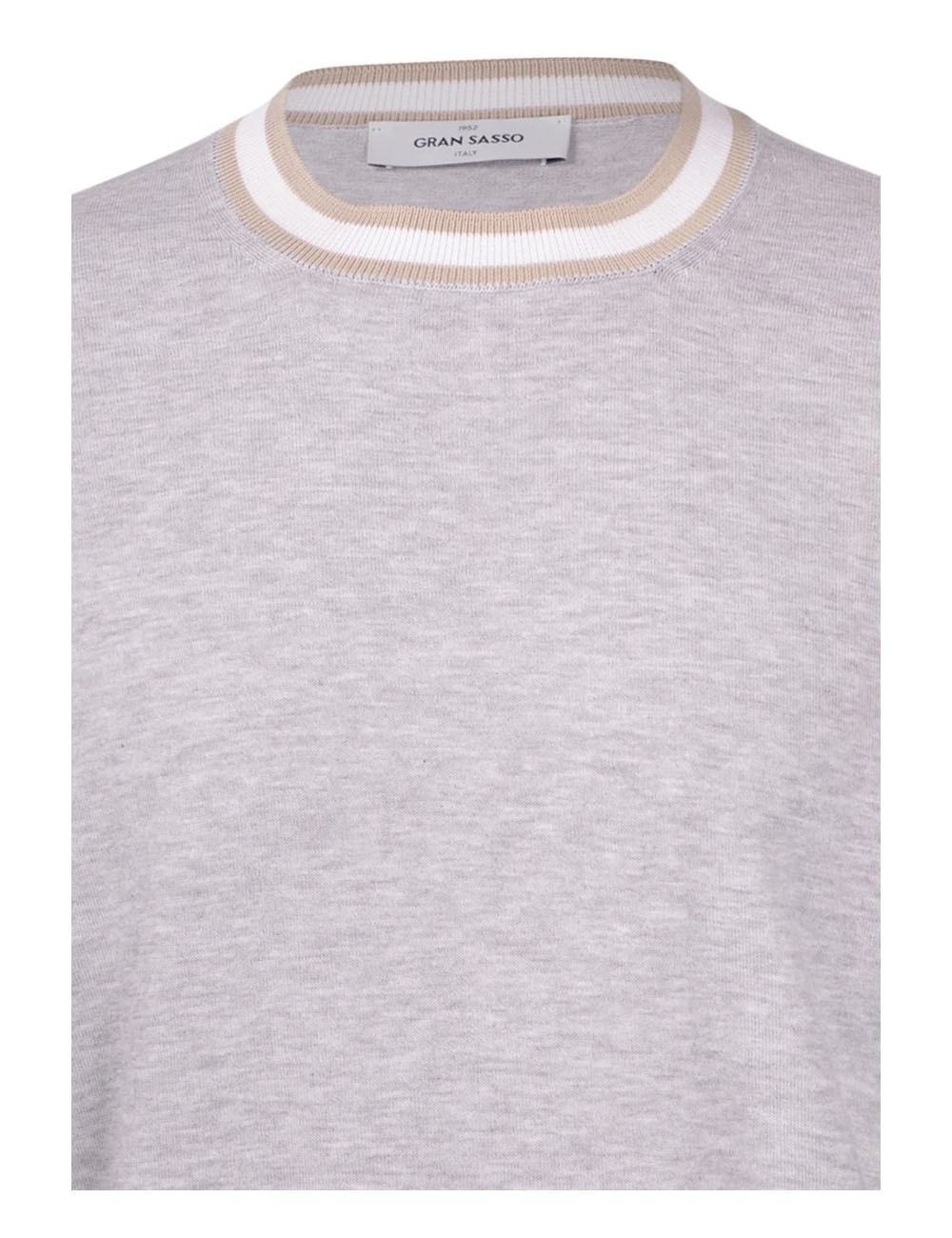 T-shirt bordi con costine a contrasto grey