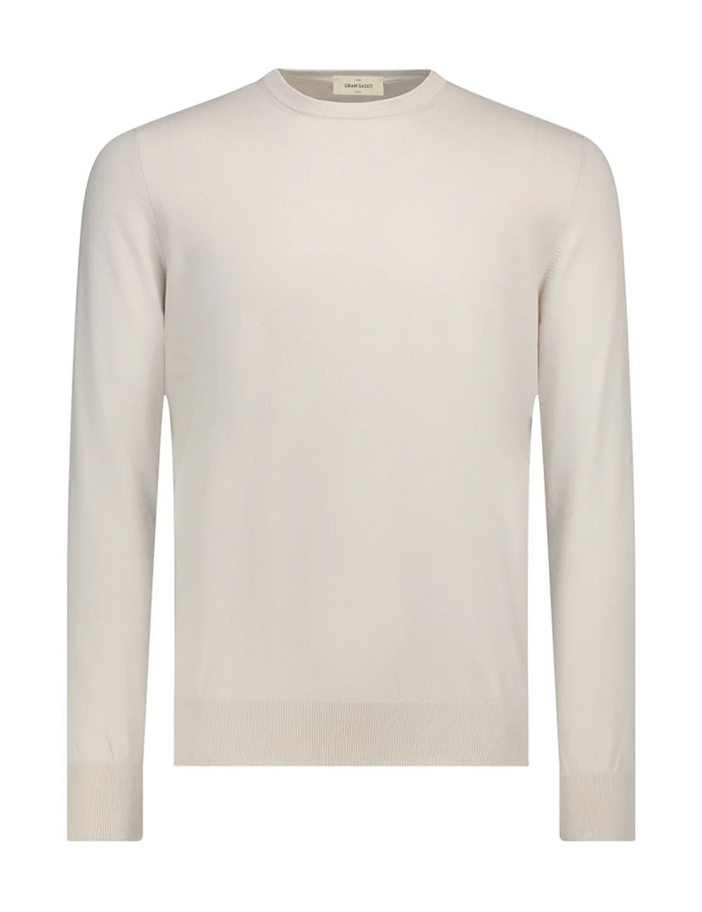 Maglia girocollo in cotone extrafine bianco