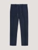 Pantalone pinces piquet blu navy