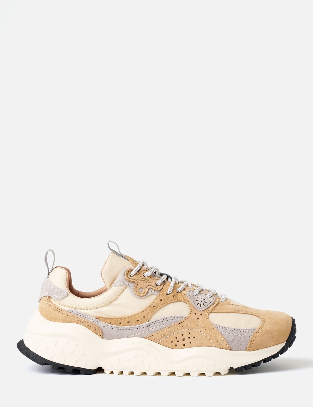 Sneakers Wawe Uni in suede tessuto tecnico Beige Cream Light Grey