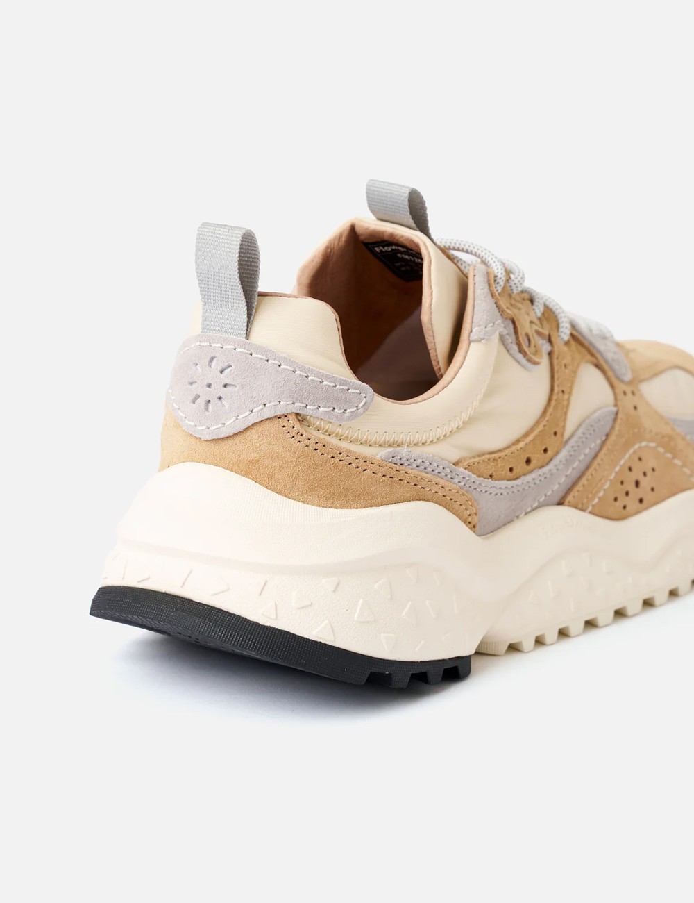 Sneakers Wawe Uni in suede tessuto tecnico Beige Cream Light Grey