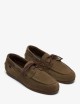 Brown men's Yacht Moccasin Boat Shoes in Soft Italian Suede OWEN