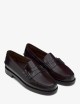 Brown Burgundy Men's Business Moccasin Loafers with Leather Construction CLASSIC DAN