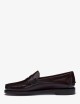 Brown Burgundy Men's Business Moccasin Loafers with Leather Construction CLASSIC DAN