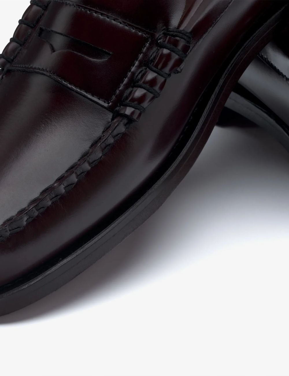 Brown Burgundy Men's Business Moccasin Loafers with Leather Construction CLASSIC DAN