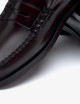 Brown Burgundy Men's Business Moccasin Loafers with Leather Construction CLASSIC DAN