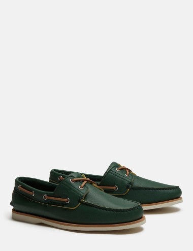 Lake House Classic 2-Eye Boat Shoe for Men in Green