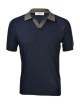 Polo skipper in maglia raglan cotone organico blu