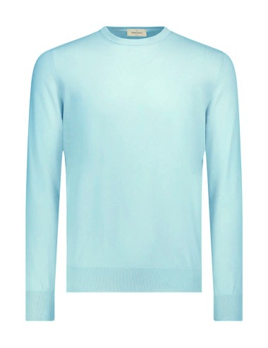 Maglia girocollo in cotone extrafine celeste