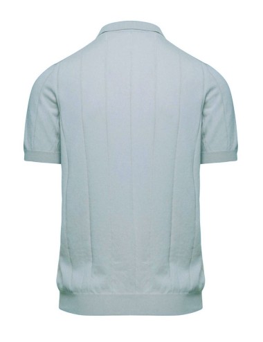Ribbed skipper polo light blue
