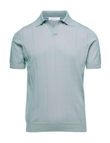 Ribbed skipper polo light blue