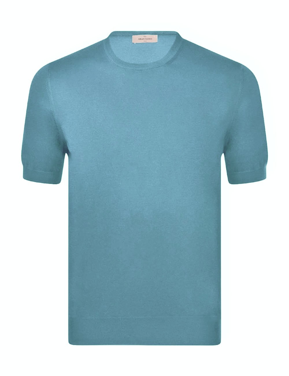 T-shirt in maglia cotone organico celeste