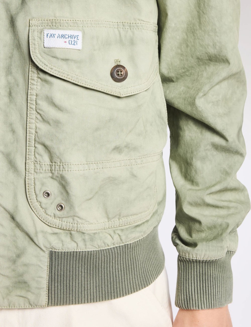 Bomber Jacket in Cotton and Nylon - Fay Archive