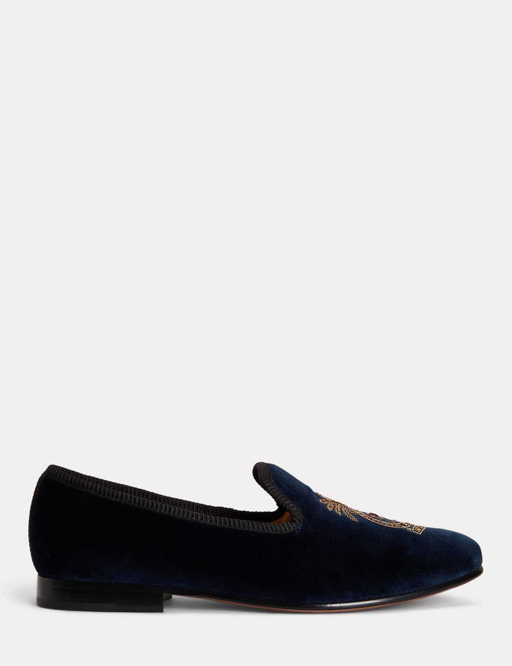 Paxton Crest Velvet Slipper blue