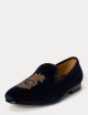 Paxton Crest Velvet Slipper blue