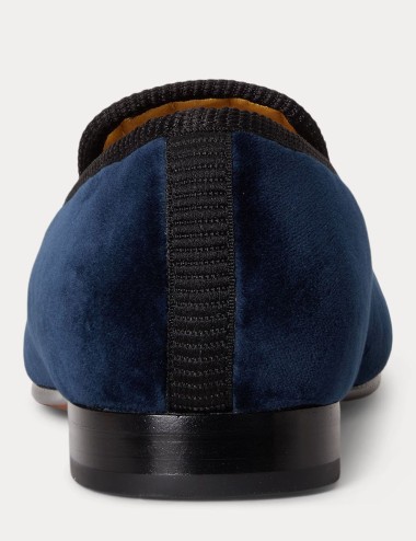 Mocassino Paxton in velluto con stemma blu