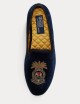 Paxton Crest Velvet Slipper blue