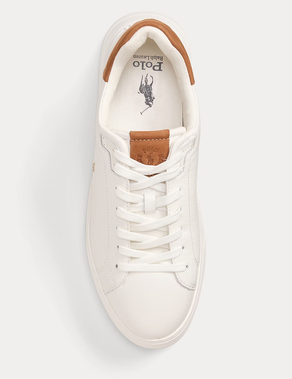 Sneaker RLite Court in pelle martellata sporco/Cuoio