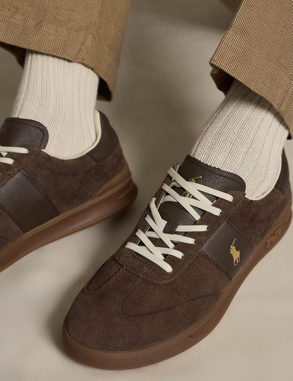 Heritage Aera Suede Trainer Chocolate Brown