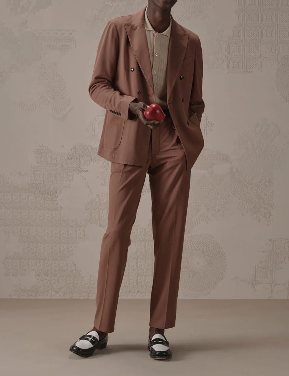 Pleated Trousers in Piqué guyana