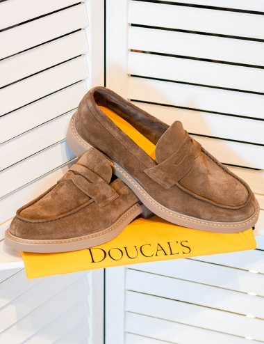 Mocassini in pelle scamosciata nocciola