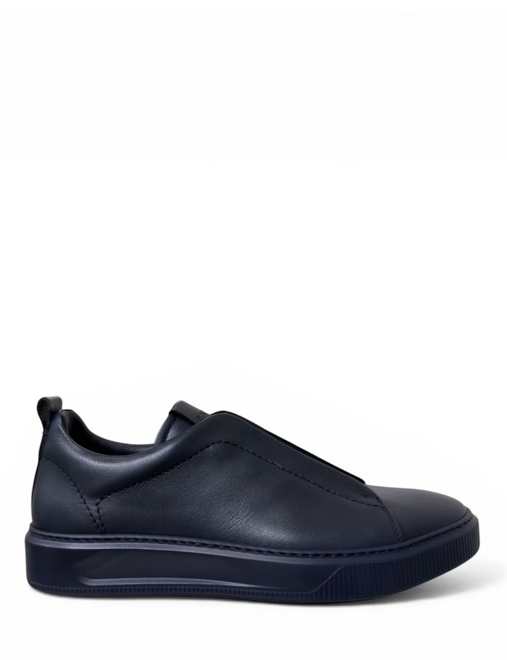 Sneakers POLO slip on in pelle blu
