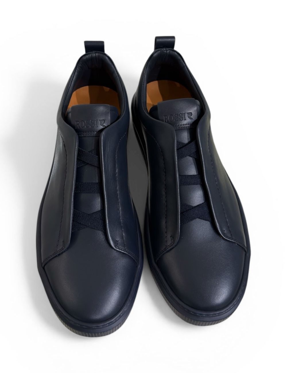 Sneakers POLO slip on in pelle blu