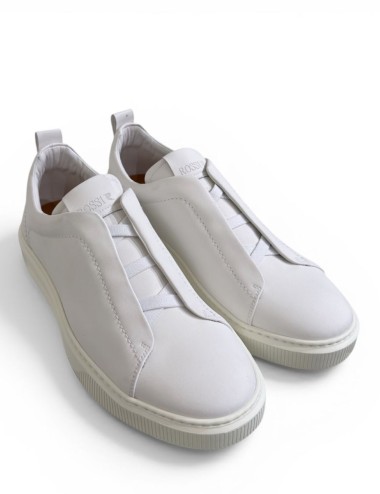 Sneakers POLO slip on in pelle off white