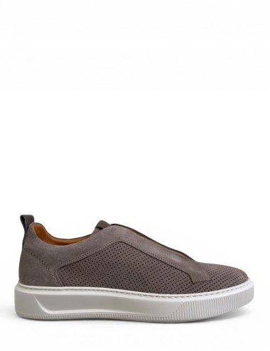 Sneakers FLORENCE slip on scamosciata traforata taiga