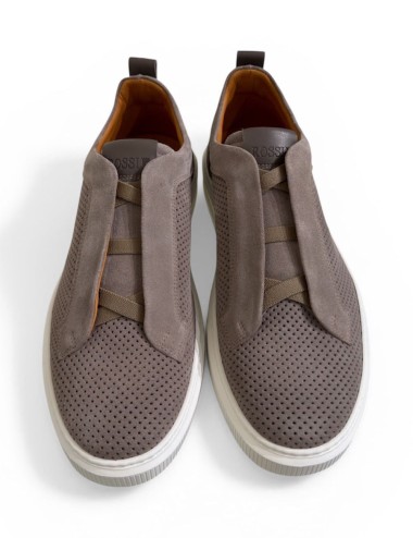 Sneakers FLORENCE slip on scamosciata traforata taiga