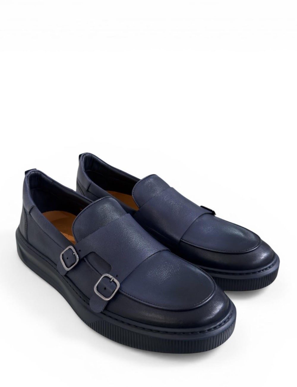 Mocassino DIXAN con fibbie in pelle jeans