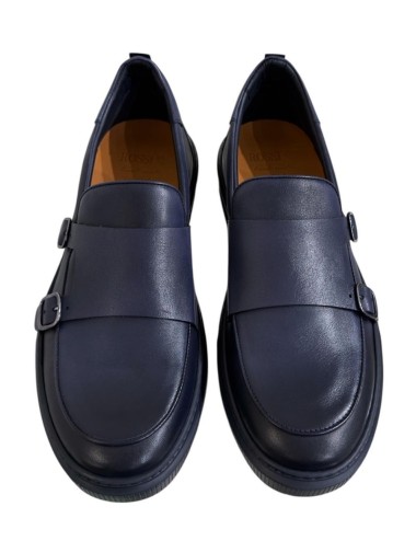 Mocassino DIXAN con fibbie in pelle jeans