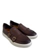 Mocassino DIXAN con fibbie in pelle castagna