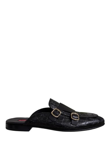 Ciabatta BABILAS in pelle cocco nero