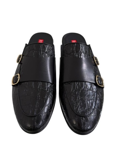 Ciabatta BABILAS in pelle cocco nero