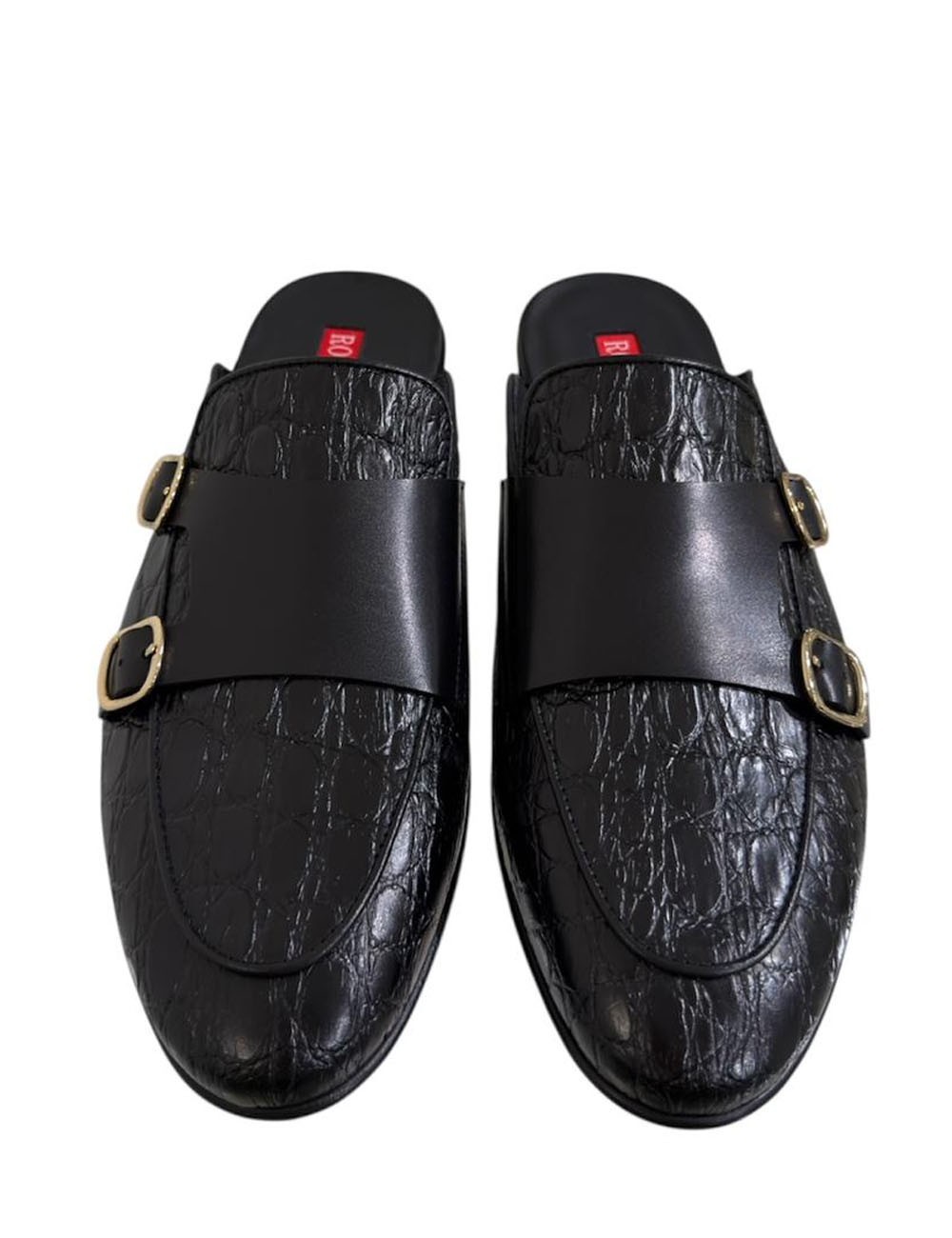 Ciabatta BABILAS in pelle cocco nero