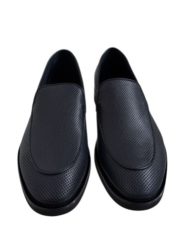 Mocassino traforato blu navy