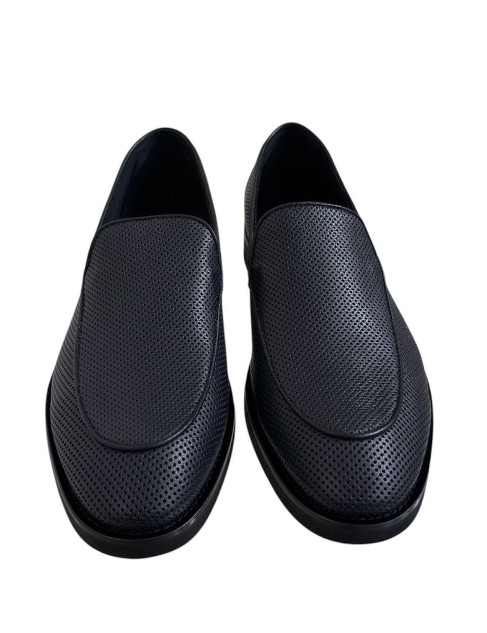 Mocassino traforato LOS ANGELES in pelle blu