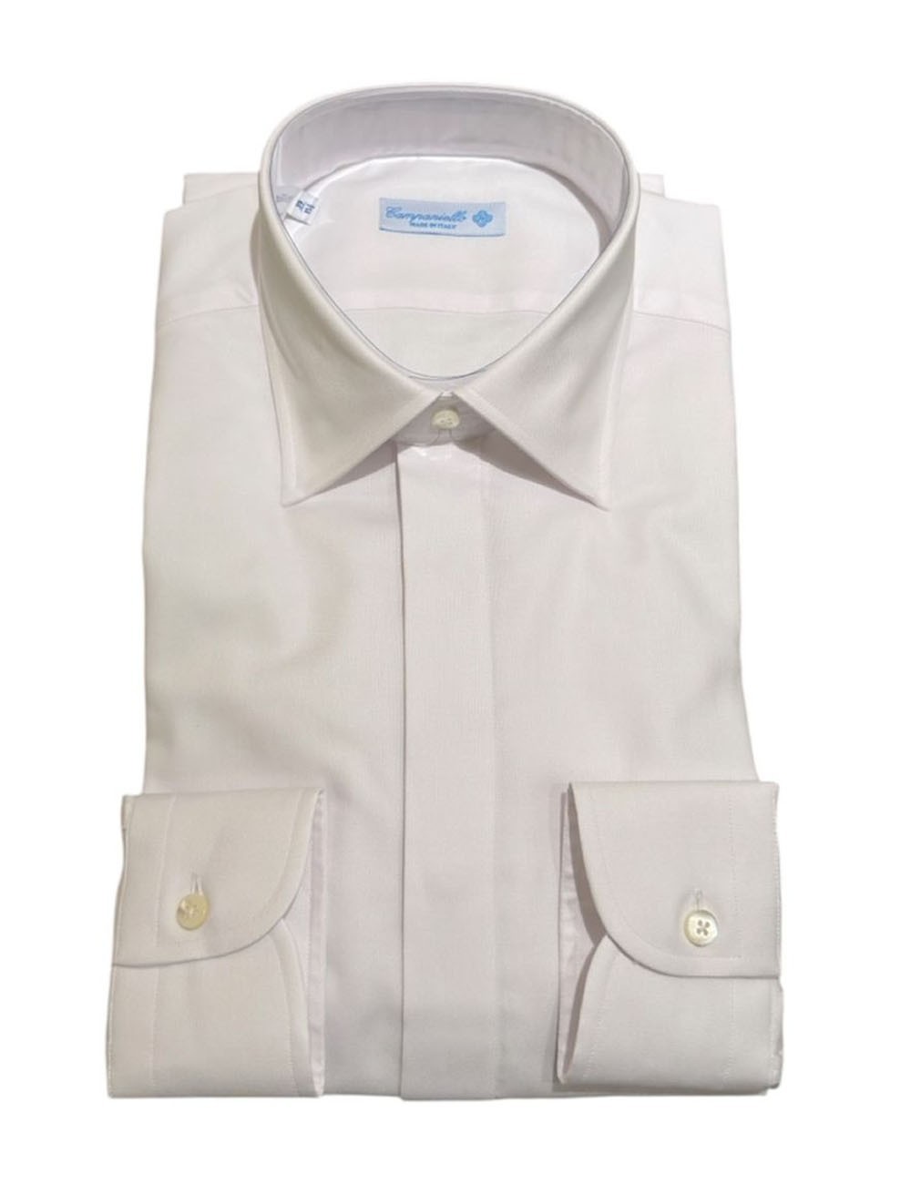 Camicia bottoni coperti bianca