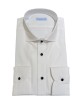 Camicia collo francese bianca con bottoni raso neri