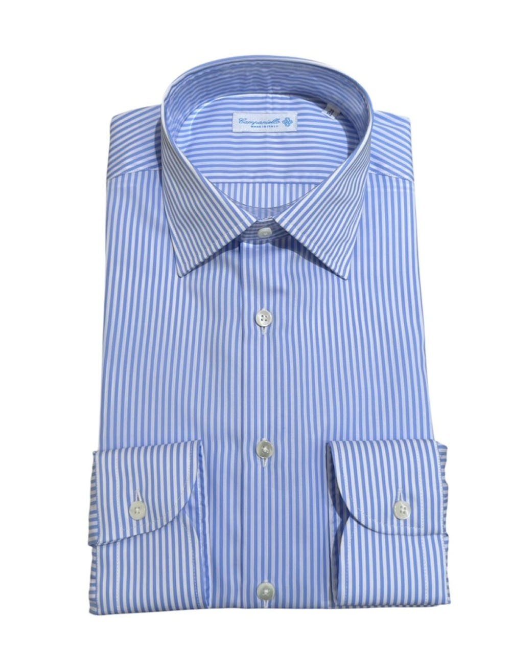 Camicia a righe celeste