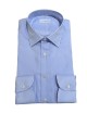 Camicia collo italiano a righe celeste