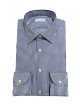 Camicia collo italiano a righe blu