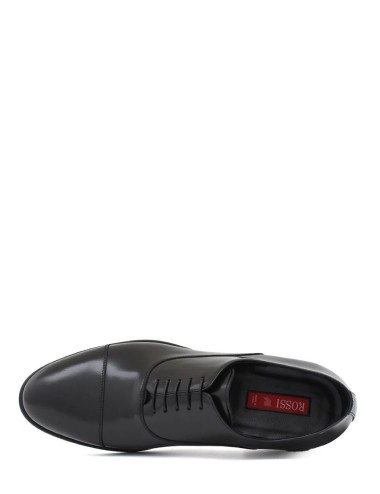 Scarpa con lacci in pelle nera time fondo cuoio