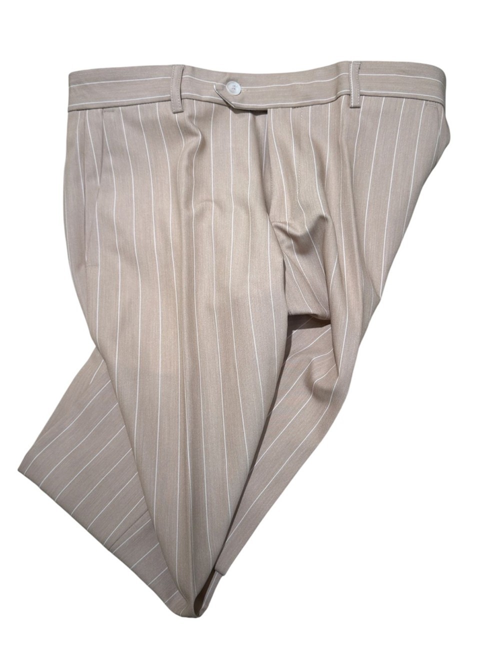 Abito doppiopetto gessato beige