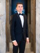 Abito monopetto con strass ADIGE RICAMO nero