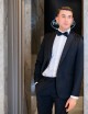 Abito monopetto con strass nero